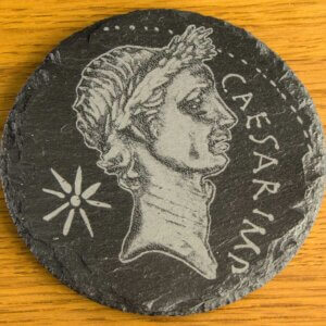 Julius Caesar denarius Welsh slate coaster