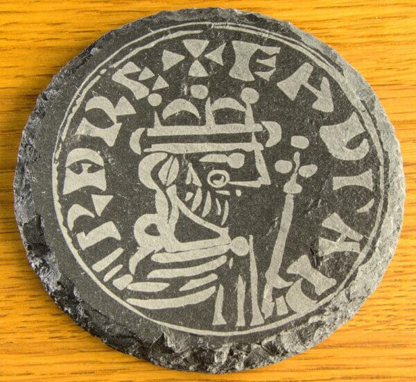 Edward the confessor penny Welsh slate coaster