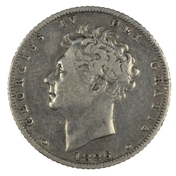 1826 Sixpence obverse