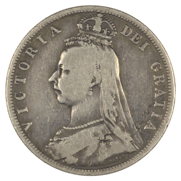 1887  Victoria Jubilee Head Half Crown