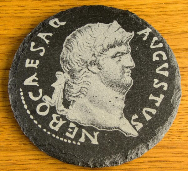 Nero denarius Welsh slate coaster