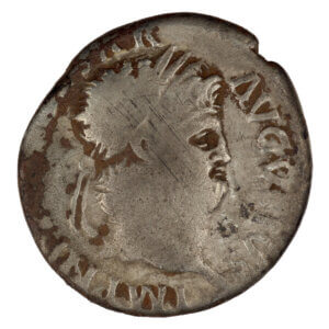 Nero denarius Jupiter seated.