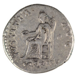 Hadrian Denarius Justita Seated Unrecorded Variety RIC 214 VAR