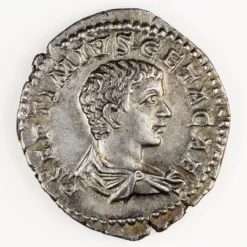 Geta Denarius, Minerva, Good Very Fine, RIC 34B