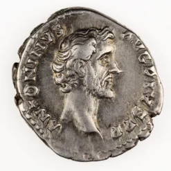 Antoninus Pius Denarius Modius with corn-ears, poppy, Near Extremely Fine RIC 44