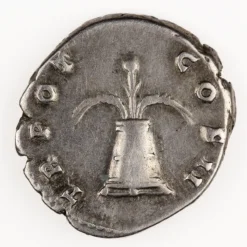 Antoninus Pius Denarius Modius with corn-ears, poppy, Near Extremely Fine RIC 44