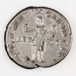 Trajan Denarius, Aeternitas Holding heads of Sun and Moon, RIC 229